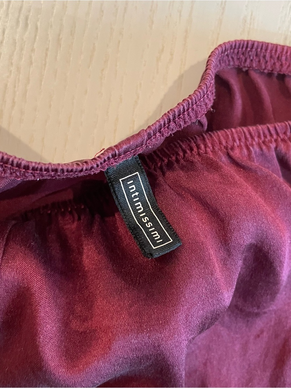 Intimissimi Silk Shorts with Lace (Dark Burgundy) - Picture 4 of 7
